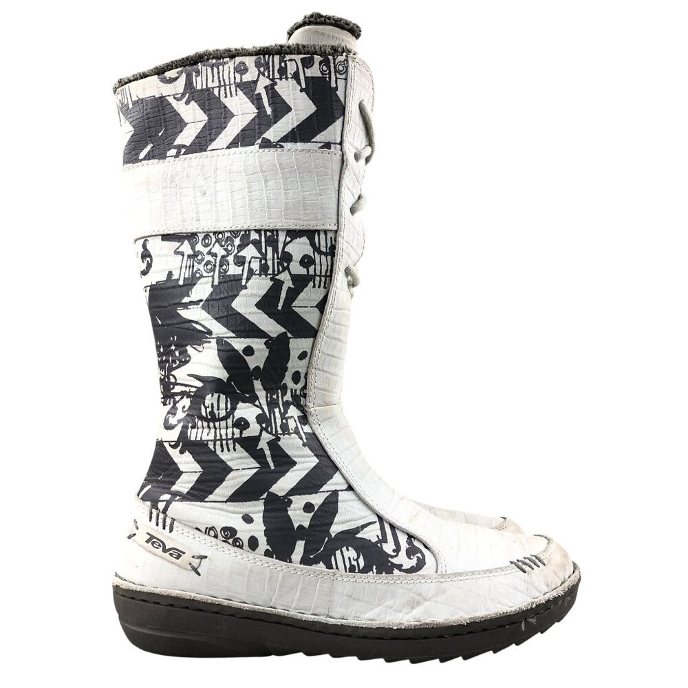 Teva Women's Size 6 Kiru Grey Leather Closed Toe Side Zip Lace-Up Winter Boots